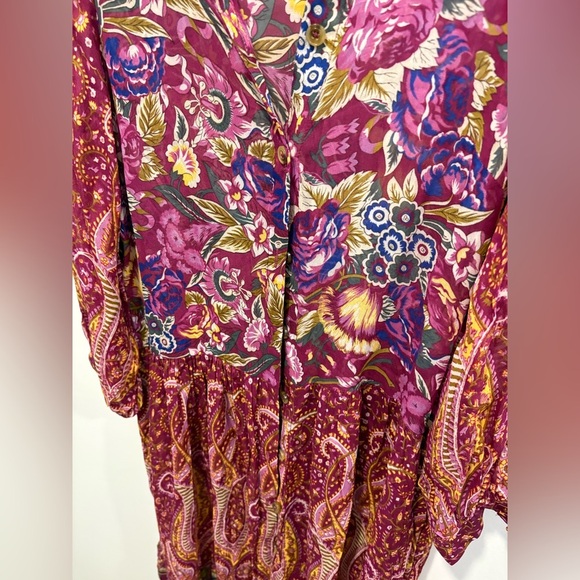 NWOT- Anthropologie - Nikole Floral Paisley BOHO BUTTON DOWN DRESS - Picture 5 of 14